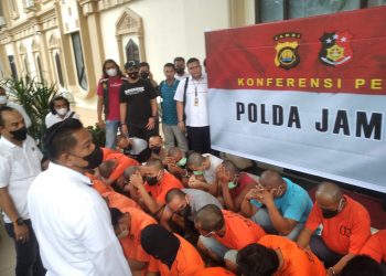 Konferensi Pers Polda Jambi terkait perjudian. (Foto: Dok.Ist)
