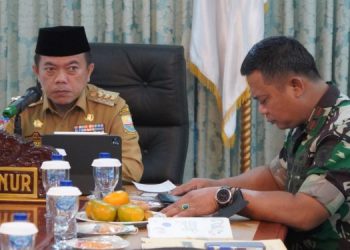 Danrem 042/Gapu Brigjen TNI Supriono, S.IP., M.M., saat hadiri Rakor Pengendalian Inflasi Daerah (foto: Dok Penrem 042/Gapu)